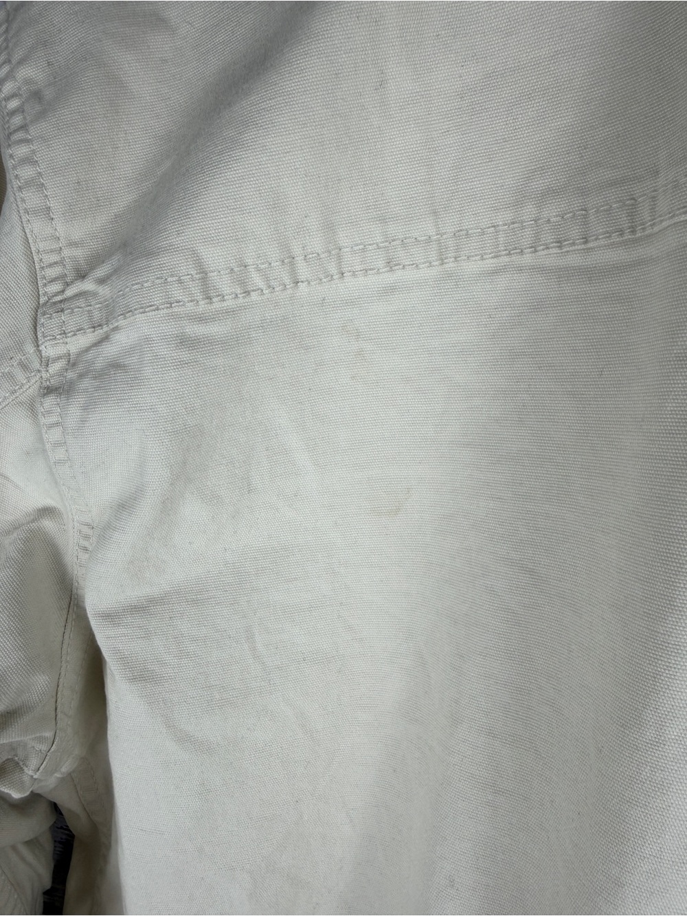 Gap Cropped Canvas Chore Jacket White Beige Contrast Collar NWT Size M - Picture 6 of 8
